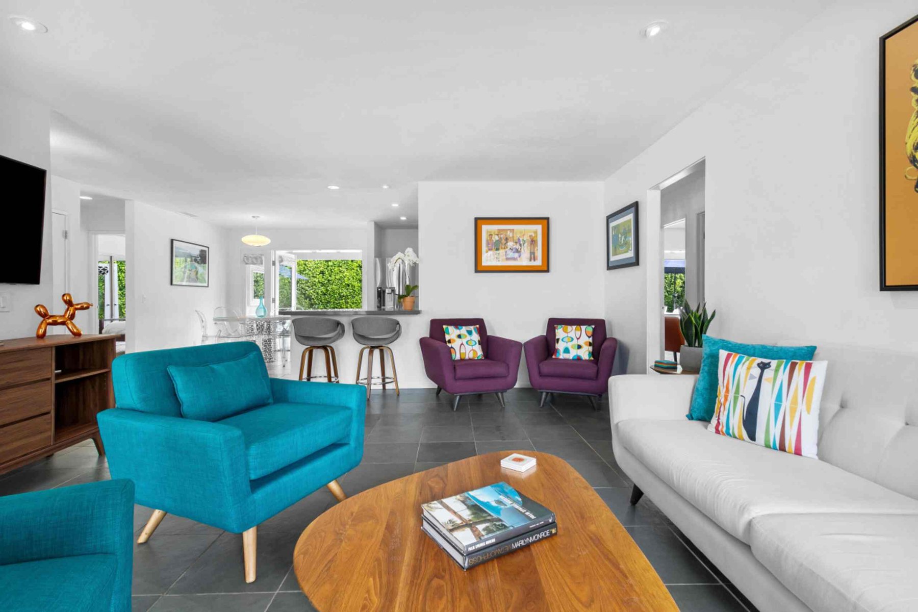 Colorful Palm Springs living room